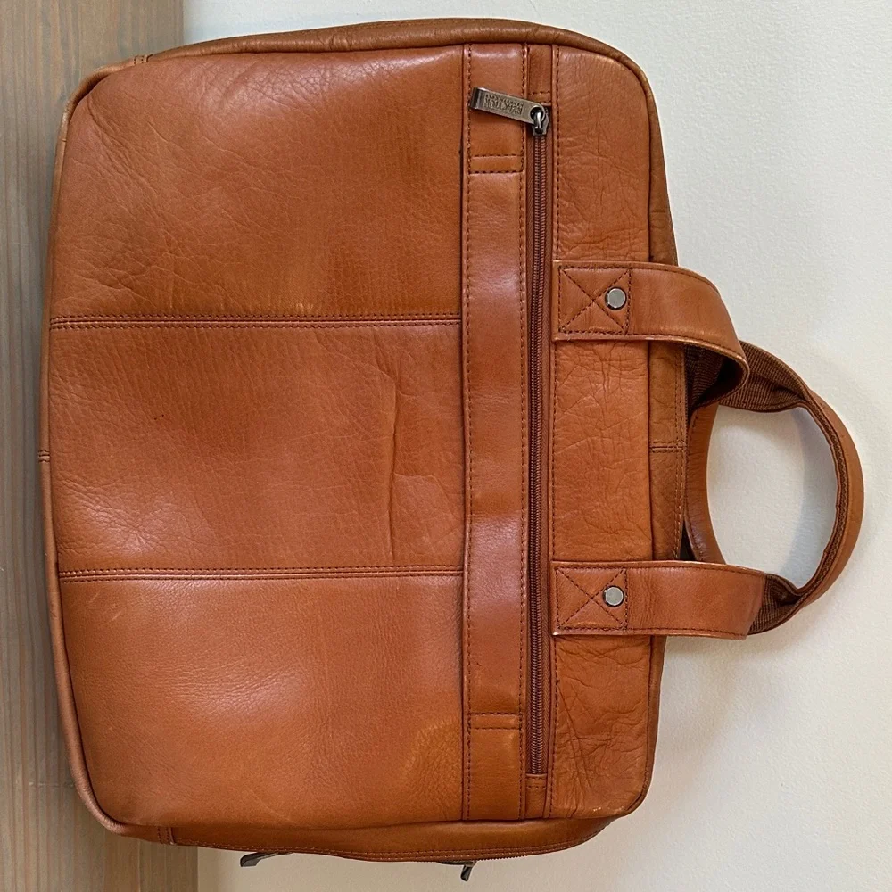 Kenneth Cole Reaction Tan Leather Briefcase